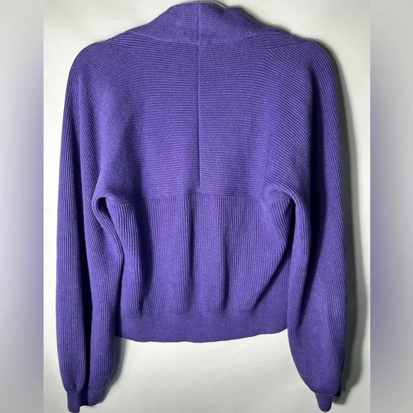 Cabi Sunday Cardigan Ribbed Purple Violet Size Small - Picture 6 of 7